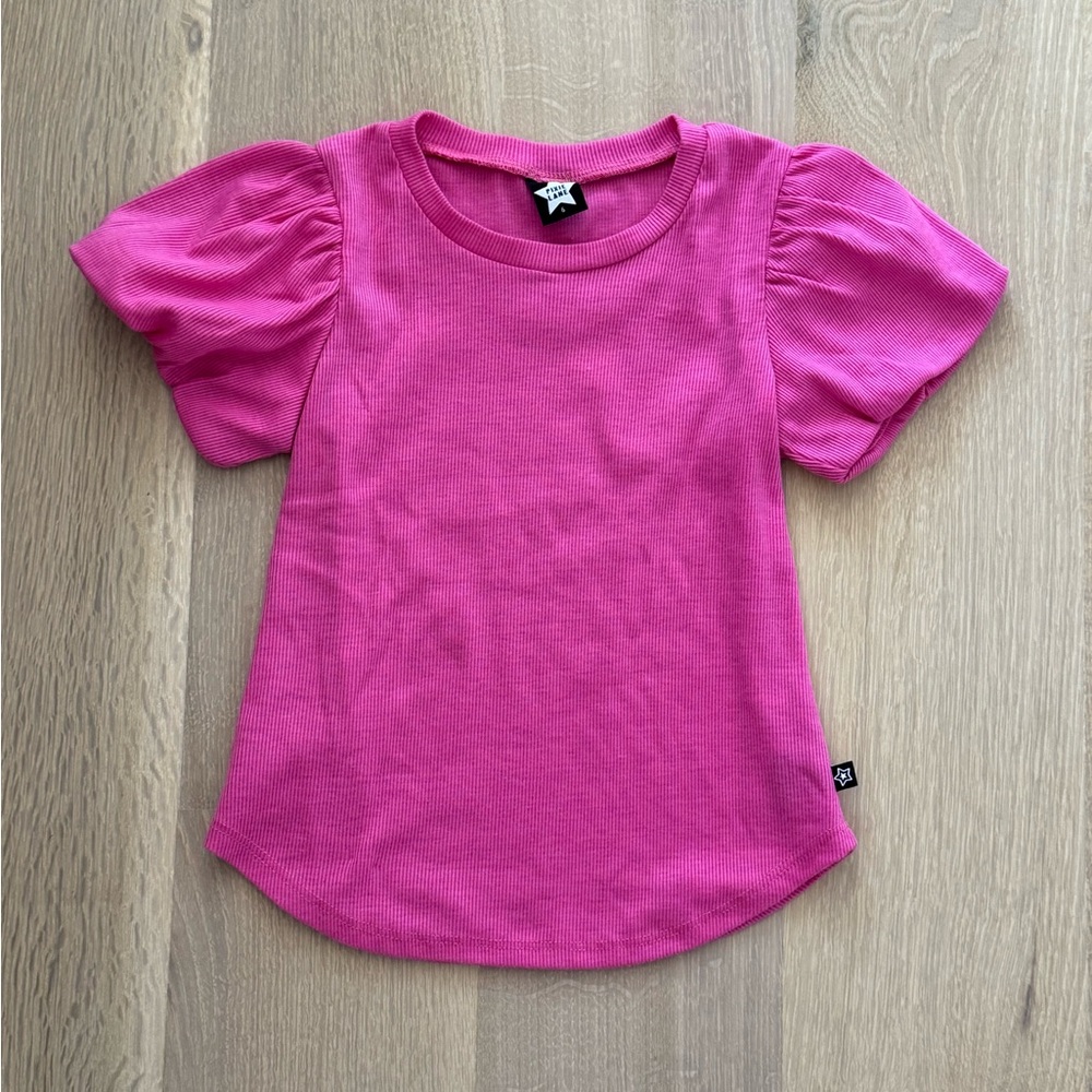 Pixie Lane Girls Pink Puff Sleeve Top Tee - Size 6 Years